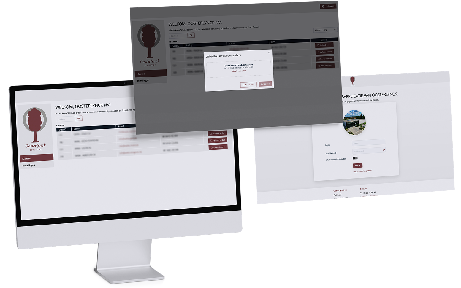 Oosterlynck webapplicatie met Exact-Online